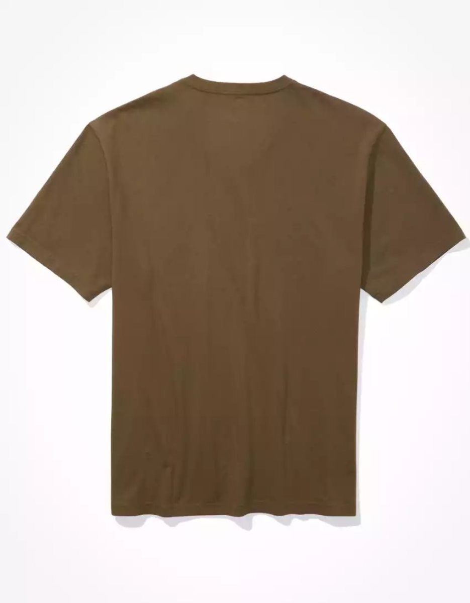 T Shirts American Eagle AE Super Soft Legend V-Neck Vert Olive Homme | AGQ-95424209